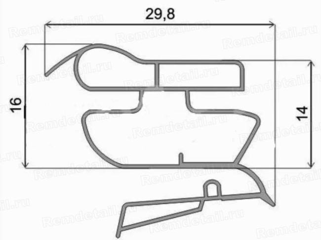 Уплотнитель 913*570мм для холодильника Indesit Stinol 854016